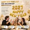 Set de Globos de Letras Feliz Año Nuevo de 16 Pulgadas 2027 Globos Decorativos para el Día de Año Nuevo 2027