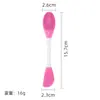 Pincel de Silicone Dupla Face para Máscara, Escova de Limpeza Facial, Espátula Misturadora de Máscara de Argila, Espátula Misturadora de Máscara, Escova de Limpeza Esfoliante para Limpeza de Poros