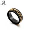 Joyería de acero inoxidable al por mayor de comercio exterior transfronterizo Europa y Estados Unidos moda retro personalidad cadena anillo para hombre anillo de acero de titanio