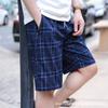 Pantalones cortos casuales de comercio exterior transfronterizo para hombre, holgados, de cinco puntos, de verano, para uso exterior, para playa y hogar, a cuadros