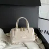 Bolsa de Mão Feminina Almofada Moderna Tendência 2026 Nova Bolsa Boston Cor Sólida Texturizada Ombro Transversal