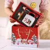 Taza Navideña Linda con Tapa y Cuchara Caja de Regalo Creativa Taza de Cerámica de Santa Claus Regalo de Acompañamiento