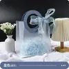 Stock Listo Bolso Tote de PP Bolso de Mano de Plástico Transparente Escarchado Estilo Ins Bolsa de Regalo para Boda Día del Niño Bolsa de Regalo para el Festival Qixi