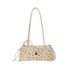 Bolsa de poá nicho para mulheres primavera e verão, novo modelo 2026, adequada para o trabalho, bolsa de ombro e de antebraço estilosa, bolsa de mão fashion, bolsa baguette