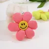 Acessórios de tecido com enchimento de algodão em formato de girassol sorridente de desenho animado em cores doces para DIY de acessórios de cabelo, broches, decorações de roupas, sapatos e bolsas