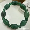 Pulsera de Lujo Ligero de Gama Alta, Pulsera de Ágata Pavo Real con Cuentas Cilíndricas, Pulsera de Ágata con Degradado Rojo-Verde, Artículo Popular para Pequeños Vendedores