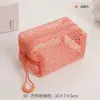 Bolsa de Almacenamiento Cuadrada de Malla de Panal, Bolsita Portátil para Auriculares y Llaves, Billetera Pequeña de Mano para Labial y Cable de Datos