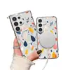 Estilo Artístico Japonês e Coreano Mais Vendido Folhas de Outono Capa de Celular Samsung S24Plus Transparente Magnética S25 Capa Dura de Acrílico