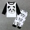 Ropa de comercio exterior para hombres y niños Europa y Estados Unidos primavera y otoño bebé panda chaqueta de manga larga pantalones conjunto de dos piezas ropa infantil ins al por mayor