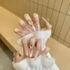 Manicura Larga Desmontable de Ojo de Gato Degradado Brillante Hecha a Mano de Gama Alta, Diamante Rad Flash Blanqueadora y Suave Elegante