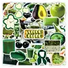 50 Hojas Pegatinas Estilo Chica Limpia Verde Realistas Estilo Ins Frescas Impermeables Decorativas DIY para Computadora Taza Térmica Pegatinas