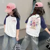 Camiseta de Verano para Niña de Manga Corta 100% Algodón Nuevo Estilo 2026 Camiseta Fina de Verano con Media Manga para Niños Niñas t