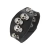 Pulsera ancha de cuero popular europea y americana transfronteriza pulsera de calavera personalidad dominante punk retro hip-hop pulsera joyería al por mayor