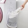 Cesto de Roupa Suja Dobrável em Tela Cesto de Lavanderia Doméstico Sem Furos Autoadesivo para Banheiro Cesto de Armazenamento Cesto de Armazenamento para Banheiro