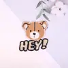Ropa, Zapatos, Calcetines, Bolsos, Pegatinas de Tela Bordadas Decorativas, Animales Creativos Hey Bear Parches de Dibujos Animados Cosidos a Mano