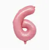 Balões de Folha de Alumínio de 32 polegadas Números de Aniversário Rosa Embalados Individualmente Balões de Folha de Alumínio Decoração de Aniversário Montagem de Cena