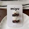 Otoño e Invierno Nueva Tela Hecho a Mano Estilo Bosque Todo Incluido Pequeño Pasador para Niños Cuerda para el Cabello de Niña con Encaje Floral Accesorios para el Cabello Lindos