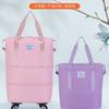 Bolsa de viaje con ruedas universales plegables y extendibles, bolsa de mano para viajar, ligera, gran capacidad de almacenamiento, bolsa de equipaje, bolsa de maternidad de doble capa