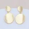 Pendientes de Aguja de Plata Transfronterizos Pendientes de Color Oro Real que Conservan el Color para Mujer Geométricos Redondos Cuadrados Ovalados Aleación Exquisitos Pendientes Brillantes