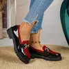 Sapatos femininos de couro envernizado plus size transfronteiriços, novos loafers versáteis de sola grossa com bico redondo para mulheres, outono de 2026