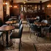 Mesas de bar estilo británico, mesas de bar transparentes estilo retro, mesas de madera maciza, mesas de restaurante estilo occidental con sillas tapizadas, juegos de mesa y sillas para comedor estilo americano transfronterizos