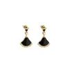 Pendientes de Minifalda con Forma de Abanico de Piedras Preciosas Naturales de Gama Alta Transmitidos en Vivo, Pendientes de Ágata Negra y Roja con Forma de Hoja de Ginkgo que Conservan el Color