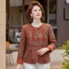 Nova peça de outer wear retrô chique estilo chinês para mulheres de meia-idade e idosas, adequada para primavera e outono, com um design sofisticado e elegante