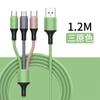 Cable de carga rápida para móvil tres en uno con adhesivo líquido suave de un solo uso para cables de datos Apple tipo C y Huawei.