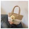Bolso de Mano Nuevo Estilo Lindo de Gran Capacidad Verano 2023 Bolsa de Cuerda de Algodón y Lino para Llevar en la Mano Bolsa Cuadrada Pequeña Bolsa Tejida Bolsa de Flor