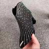 2025 Nuevas Botas de Moda de Metal con Lentejuelas y Punta Fina Botines Cortos con Pedrería Estilo Extranjero de Gama Alta Tacones Altos Negro