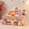 Gato Naranja Adicto al Trabajo Creativo Registro de Supervivencia Caja Sorpresa Figura de Gato de Oficina Adorno de Escritorio Regalo de Desempaque para Amigos Juguete de Moda