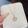 Colar de Aço Titânio Levemente Luxuoso para Mulheres, Não Desbota, Versátil, Pingente de Alta Qualidade, Design de Nicho, Corrente Simples para Clavícula, Acessórios Transfronteiriços