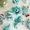 Decoraciones Navideñas Adornos para Árbol de Navidad Azules Animales de Dibujos Animados Ángeles Colgantes Decorativos Pequeños
