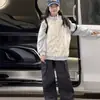 Chaqueta de Béisbol para Niñas 2026 Nuevo Estilo Coreano Moda Casual con Estampado de Estrellas Cremallera para Niños Mayores