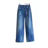 Jeans Estiloso, Confortável, Ripped Vintage Desgastado de Cintura Alta, Perna Reta Larga para Mulheres, Calça Longa Casual, Nova Chegada Outono 2026