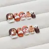 Uñas Postizas Artesanales Ojo de Gato Desmontables Manicura Uñas Cortas Estilo Ballet Tallas Variadas Uñas Postizas 10 Piezas Mayoreo