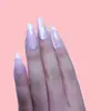 24 Piezas de Uñas Sencillas Estilo Ojo de Gato Francés Populares Estilo Caliente Removibles Usables Uñas Venta Caliente Transfronteriza Uñas de Manicura