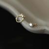 Arete básico de plata esterlina s925 de cuerpo entero con garras de cuatro puntas con pequeños diamantes, engastado con circonitas, nuevo para mujer 2021 9099