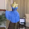 Moda femenina transfronteriza europea y americana otoño 2026 nuevo vestido corto sexy y elegante con tirantes finos y plisados de cintura alta