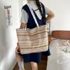 Bolso Tejido Arcoíris de Alta Apariencia para Mujer 2026 Verano Nuevo Estilo Estilo Vacacional Bolso de Playa Gran Capacidad Bolso de Hombro Casual