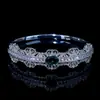 Pulsera Elegante de Joyería para Mujer, Exclusiva Transfronteriza Europea y Americana, Popular, Sencilla y de Moda, Incrustada con Circonita Esmeralda