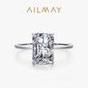 Anel de prata esterlina s925 feminino europeu e americano cross-border fashion light luxury retangular 5 quilates anel de platina banhado a diamante joias para mulheres
