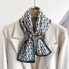 Bufanda geométrica sencilla, ligera, de lujo, con lazo, para bolso, decorativa, para traje, pequeña, larga, de seda, con estampado estrecho y fino para mujer