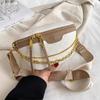 Bolsa Transversal Sela de Couro Genuíno Feminina 2024 Nova Celebridade da Internet de Alta Qualidade Bolsa de Cintura Ombro Único Corrente Bolsa de Peito