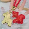 Cadena para Teléfono Atrae Dinero de Oro Puro 999, Colgante de Caballo de Dinero de Dibujos Animados del Año del Caballo, Adorno de Llavero, Pequeño Regalo de Año Nuevo
