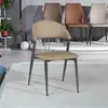 Cadeira de Jantar Minimalista Italiana Luxo Leve Aço Inoxidável Designer Casa Cadeira com Encosto Confortável Sedentário Alto Senso Cadeira de Negociação