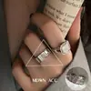 Anillo Lava Dulce Fresco Estilo Nuevo Coreano y Japonés para Mujer, Anillo Abierto Texturizado Blanco Té Pequeño de Personalidad Moda Retro, Anillo para Dedo Índice de Moda