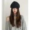 Boina de Mezclilla Vintage para Mujer, Sombrero de Pintor Novedoso de Alta Gama tipo Nube, Gorra de Periódico que Adelgaza el Rostro, Versátil Sombrero de Pintor