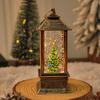 Lámpara portátil vintage navideña, lámpara de viento luminosa con relleno de agua, lámpara de ambiente de decoración navideña, decoración de árbol de Navidad, adornos de lámpara de viento