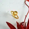 Anillo de Oro de Arena Vietnamita, Tendencia Nacional, Anillo Ovalado de Encaje Estilo Palacio, Joyería de Mano para Mujer con Chapado en Cobre Dorado, Suministro Duradero